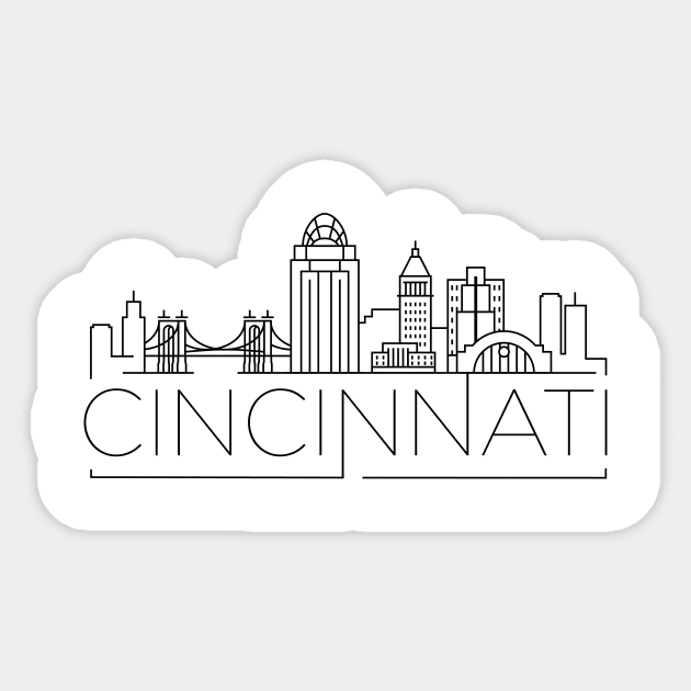 Cincinnati Minimal Skyline Sticker by kursatunsal